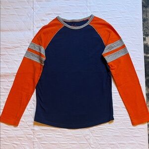 Boden Navy and Orange Kids Raglan Tee